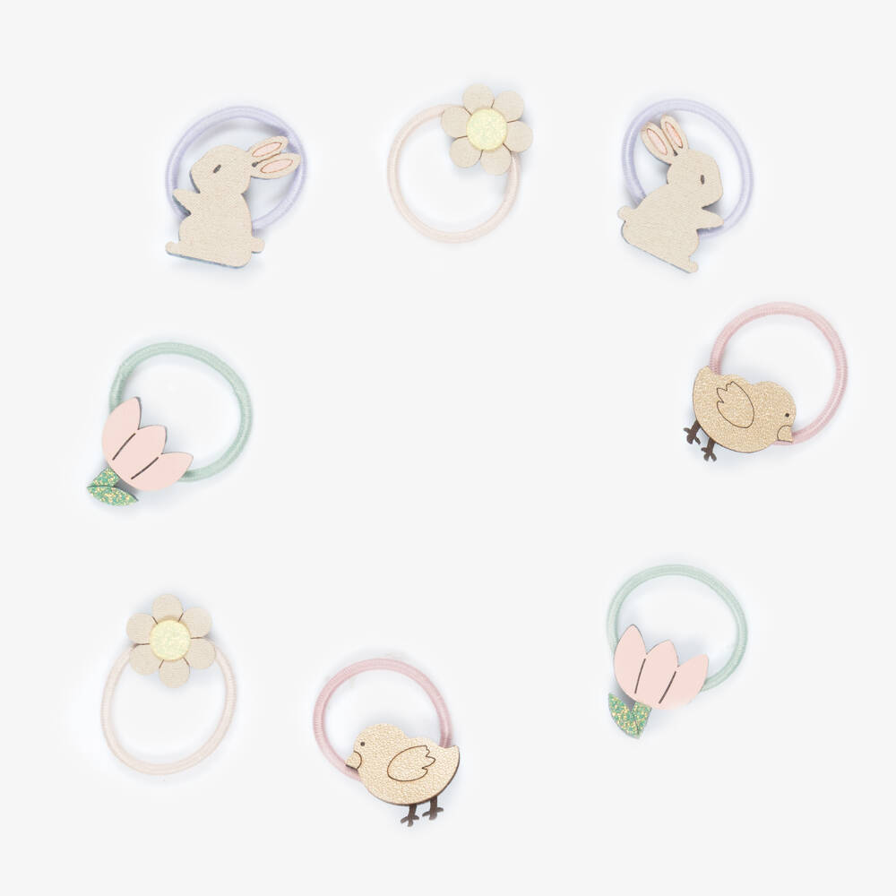 Mimi & Lula-Girls Easter Bunny & Chick Mini Hair Elastics (8 Pack) | Childrensalon