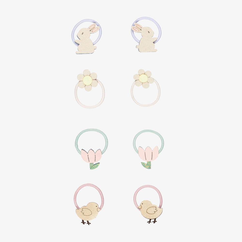 Mimi & Lula-Girls Easter Bunny & Chick Mini Hair Elastics (8 Pack) | Childrensalon