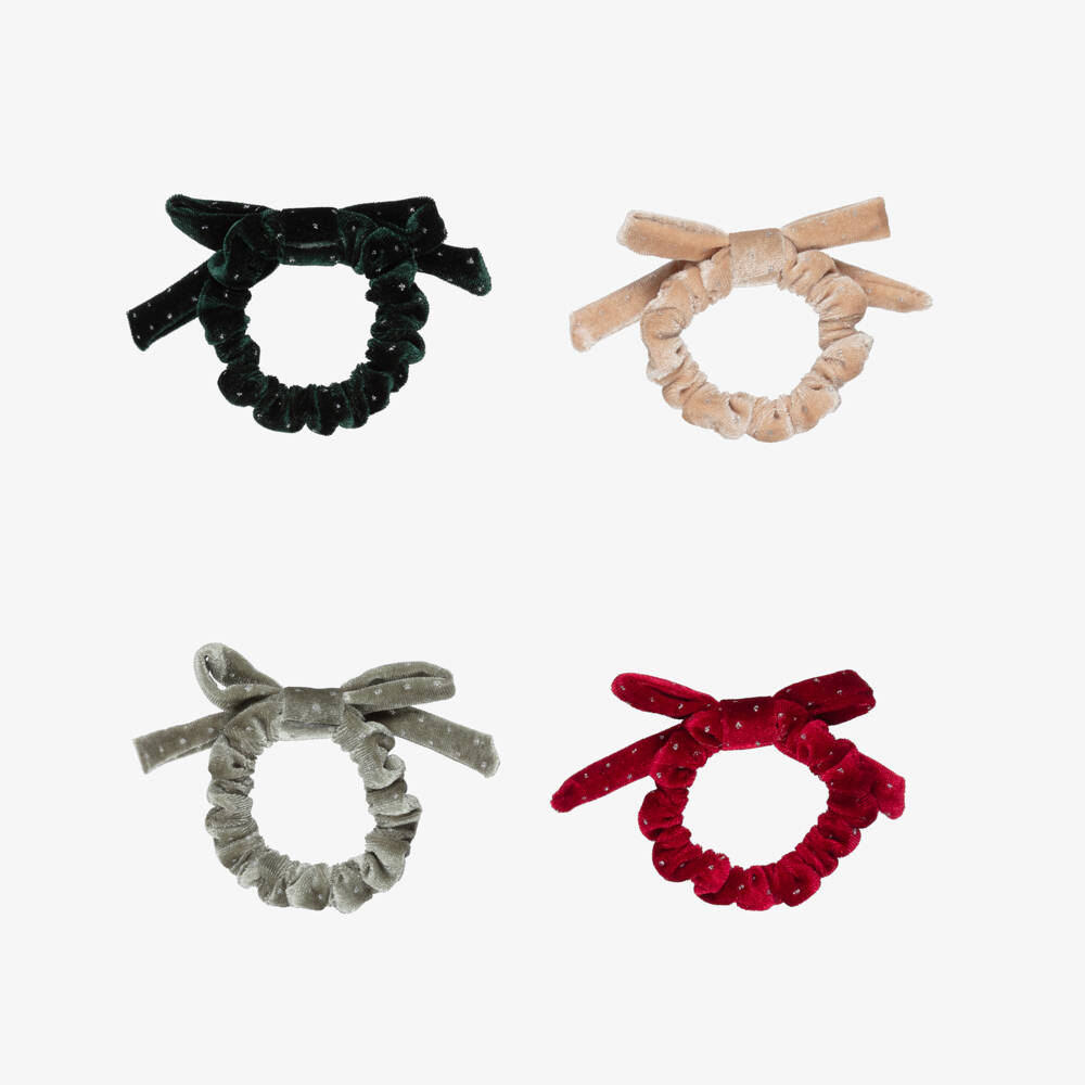 Mimi & Lula-ربطة شعر مخملية متعددة الألوان للبنات (4 قطع) | Childrensalon
