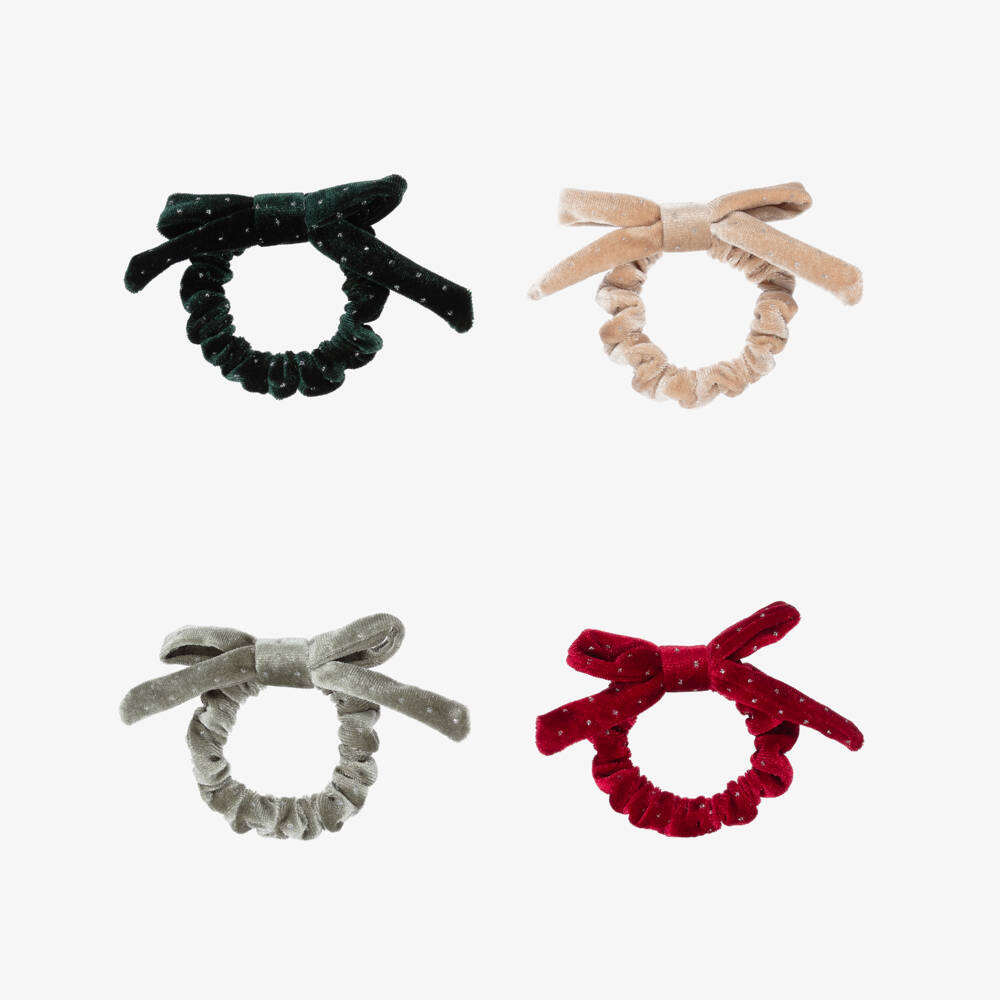 Mimi & Lula-ربطة شعر مخملية متعددة الألوان للبنات (4 قطع) | Childrensalon