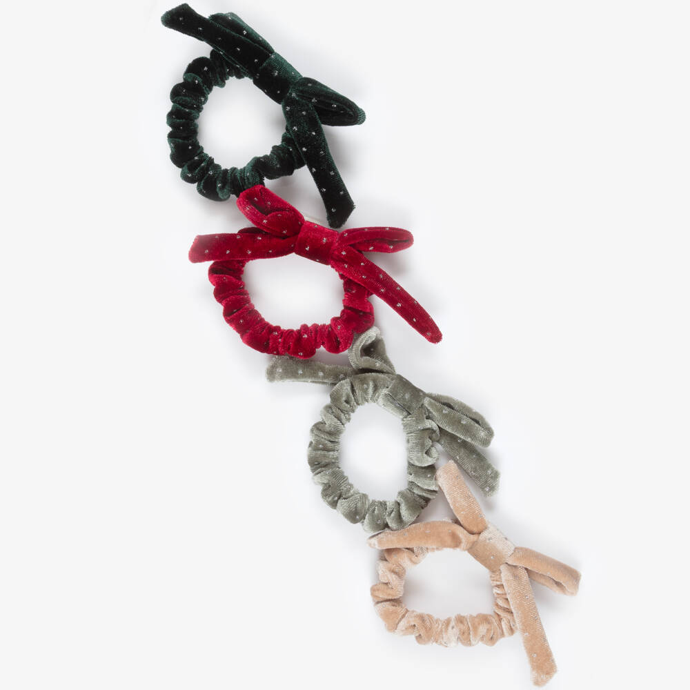 Mimi & Lula-ربطة شعر مخملية متعددة الألوان للبنات (4 قطع) | Childrensalon