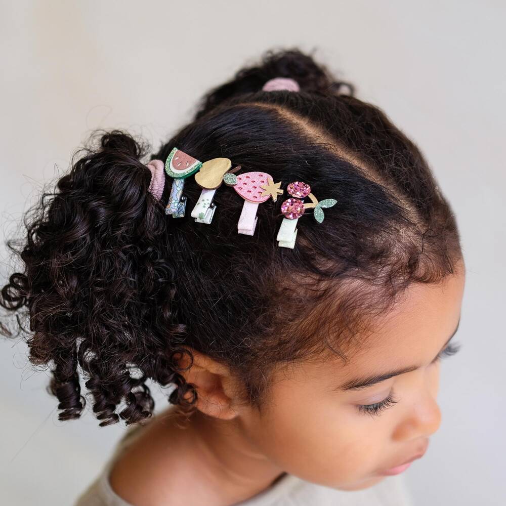 Mimi & Lula-Girls Glittery Fruit Mini Hair Clips (8 Pack) | Childrensalon