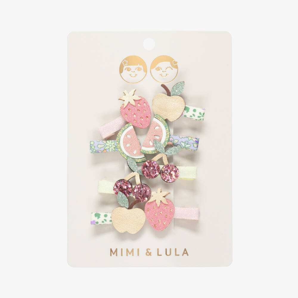 Mimi & Lula-Girls Glittery Fruit Mini Hair Clips (8 Pack) | Childrensalon