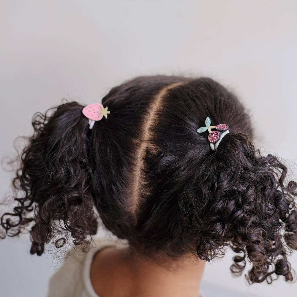 Mimi & Lula-Girls Glittery Fruit Mini Hair Elastics (8 Pack) | Childrensalon