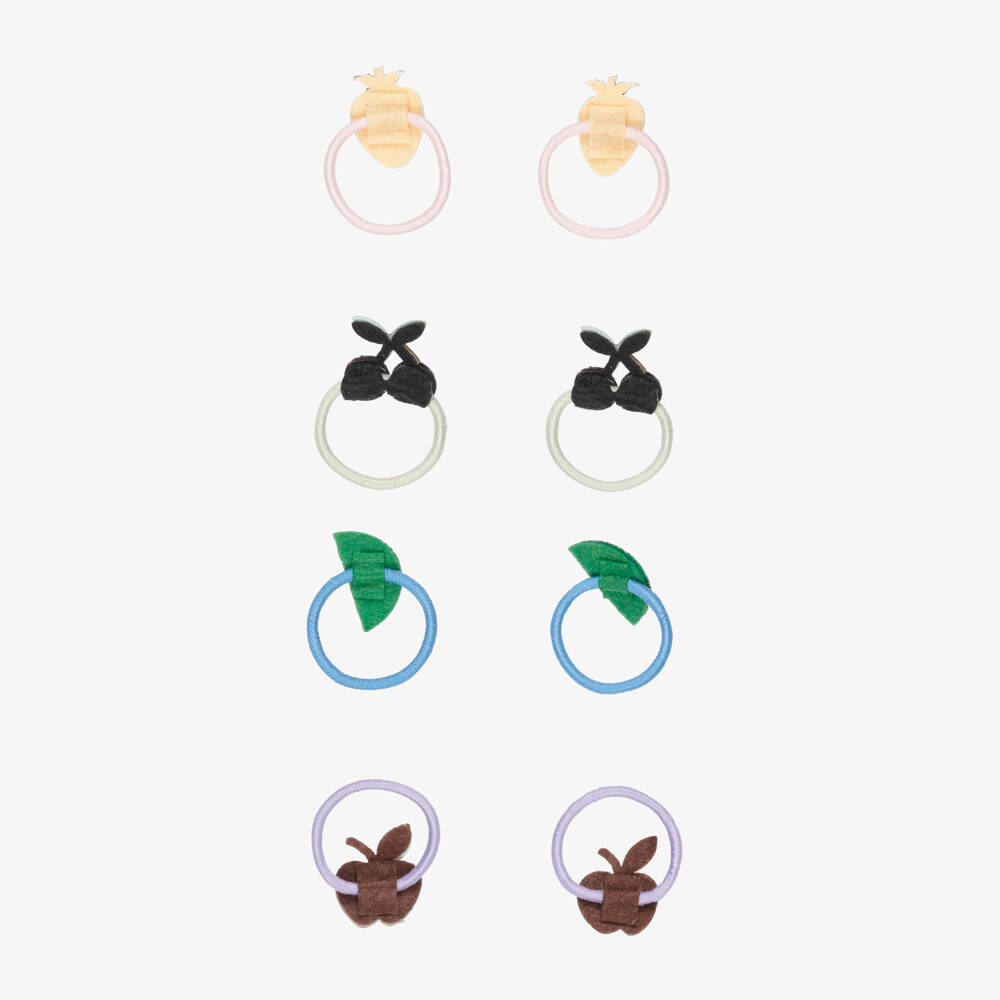 Mimi & Lula-Girls Glittery Fruit Mini Hair Elastics (8 Pack) | Childrensalon