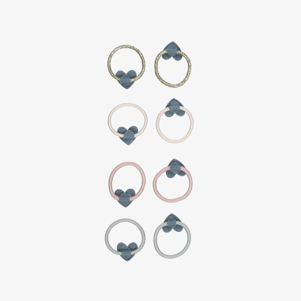 Mimi & Lula-Girls Glittery Heart Mini Hair Elastics (8 pack) | Childrensalon