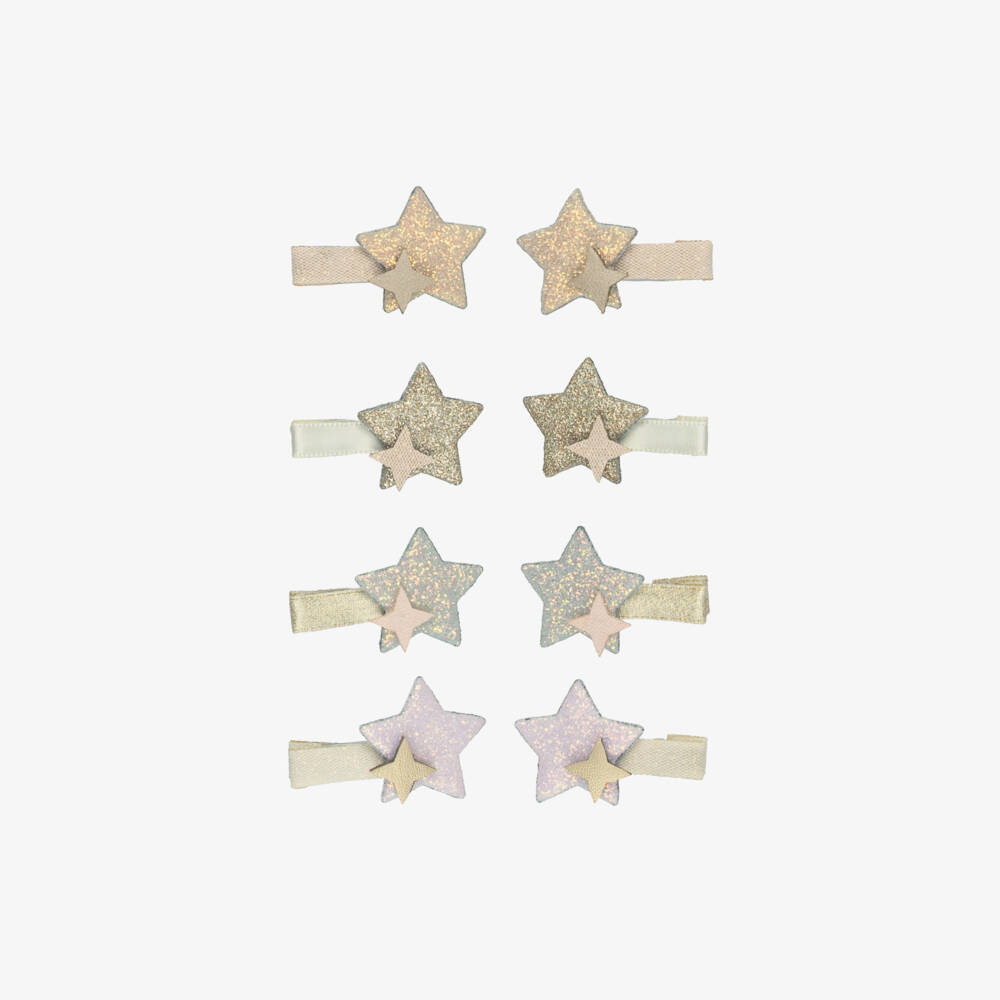 Mimi & Lula-Girls Glittery Pastel Stars Mini Hair Clips (8 pack) | Childrensalon