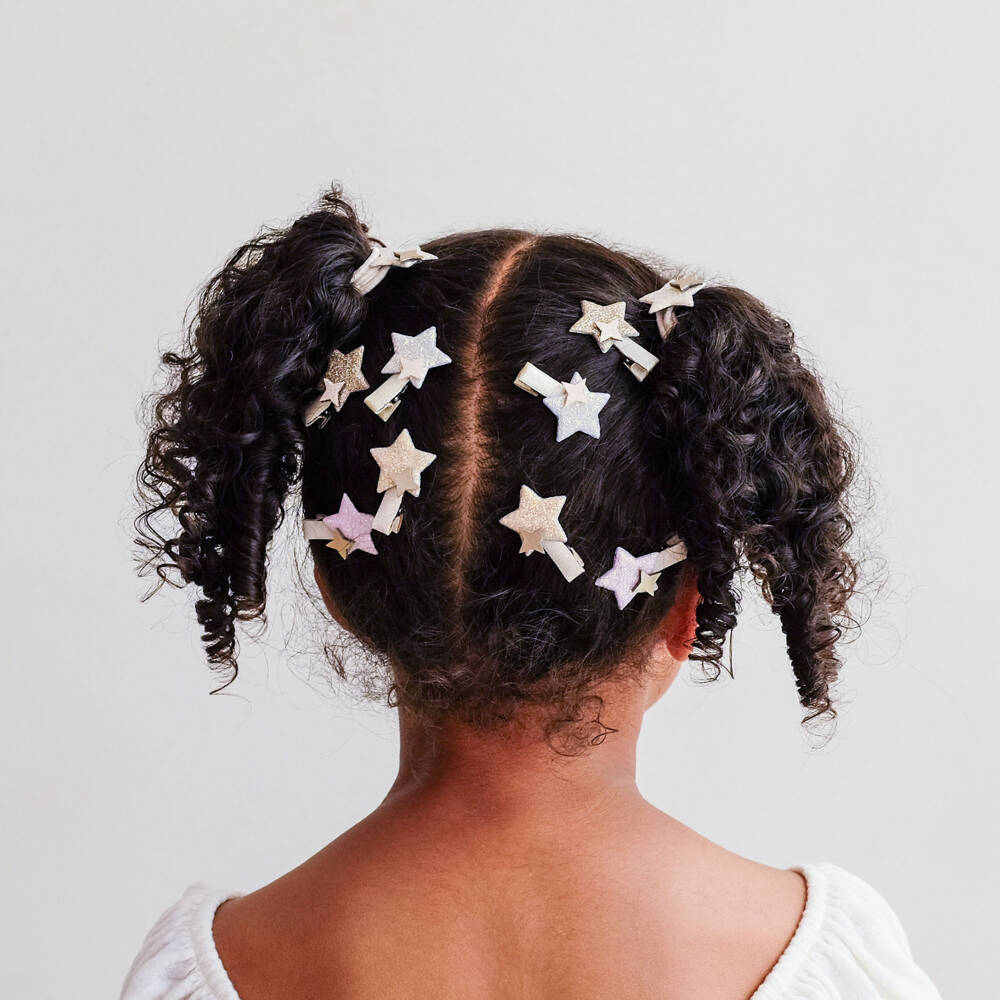 Mimi & Lula-Girls Glittery Pastel Stars Mini Hair Clips (8 pack) | Childrensalon