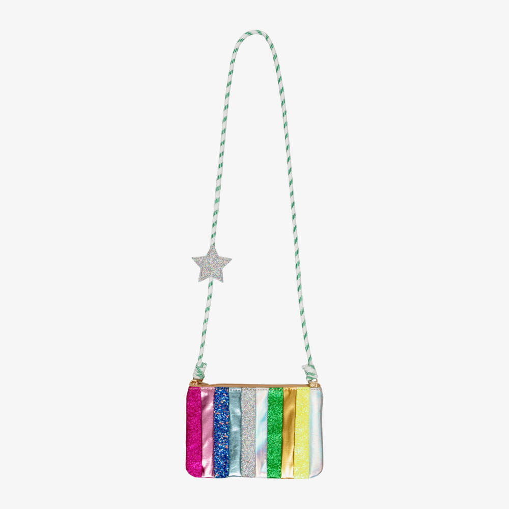 Mimi & Lula-Girls Glittery Rainbow Stripe Bag (18cm) | Childrensalon