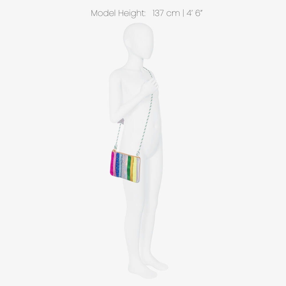 Mimi & Lula-Girls Glittery Rainbow Stripe Bag (18cm) | Childrensalon