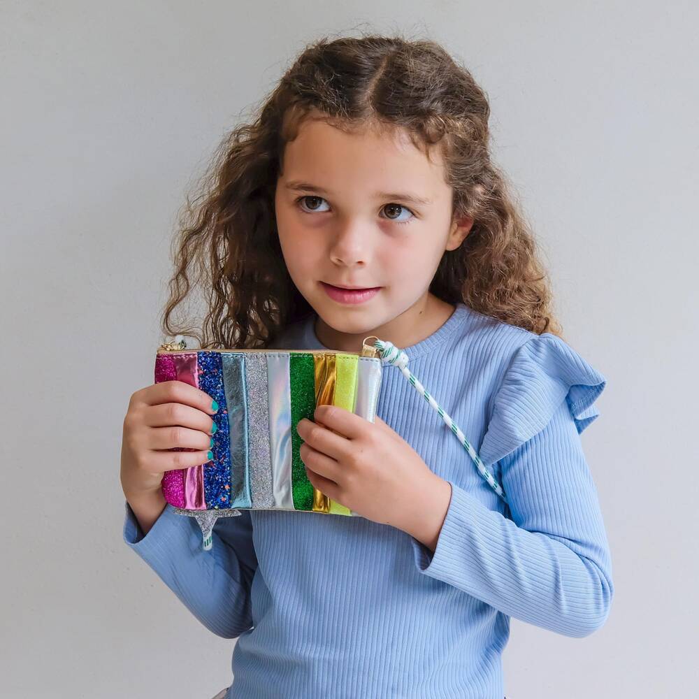 Mimi & Lula-Girls Glittery Rainbow Stripe Bag (18cm) | Childrensalon