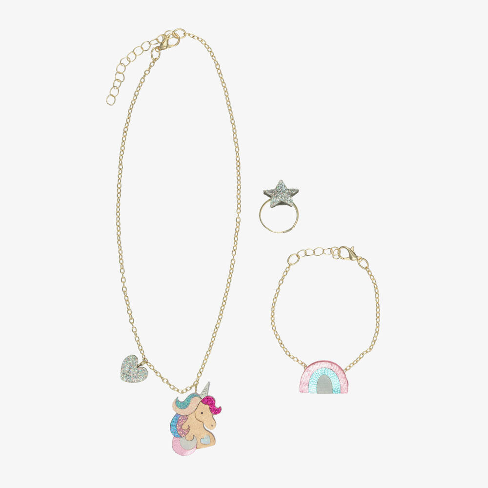 Mimi & Lula-Girls Glittery Unicornland Jewellery Set | Childrensalon