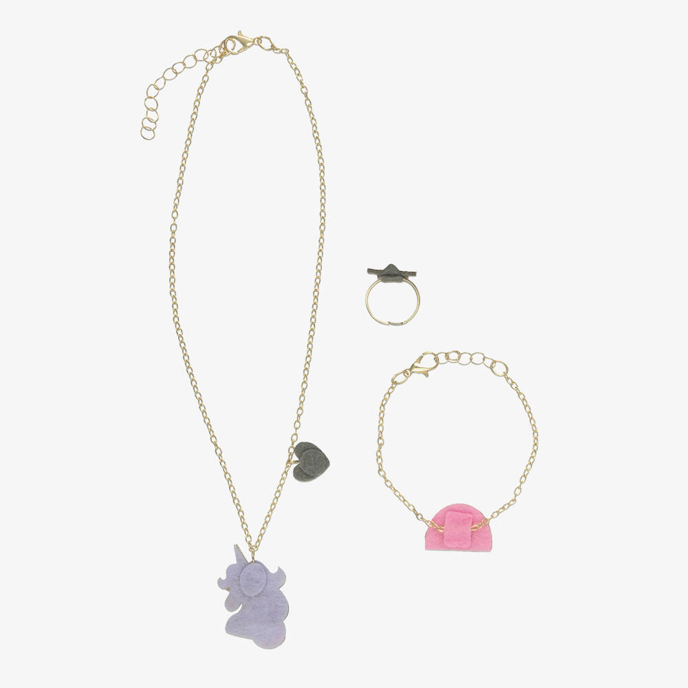 Mimi & Lula-Girls Glittery Unicornland Jewellery Set | Childrensalon