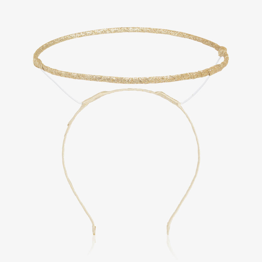 Mimi & Lula-Girls Gold Glitter Angel Halo Hairband | Childrensalon