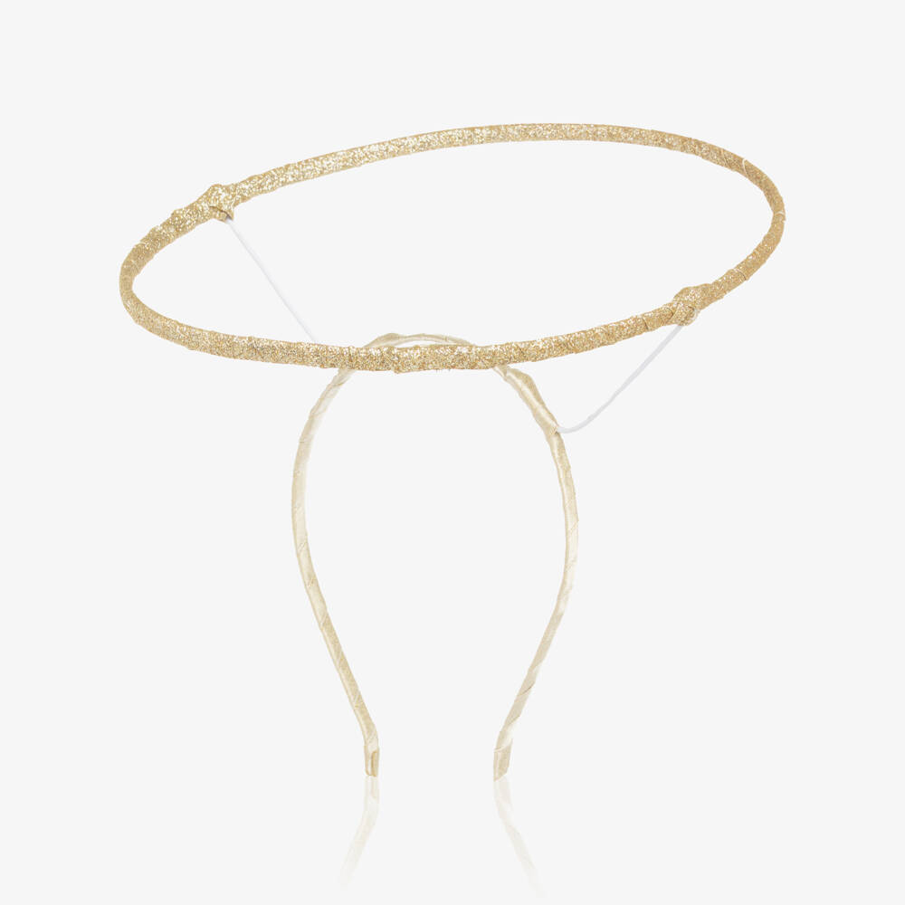 Mimi & Lula-Girls Gold Glitter Angel Halo Hairband | Childrensalon