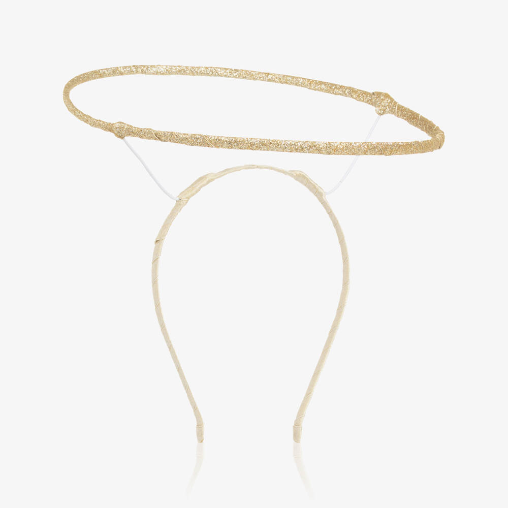 Mimi & Lula-Girls Gold Glitter Angel Halo Hairband | Childrensalon
