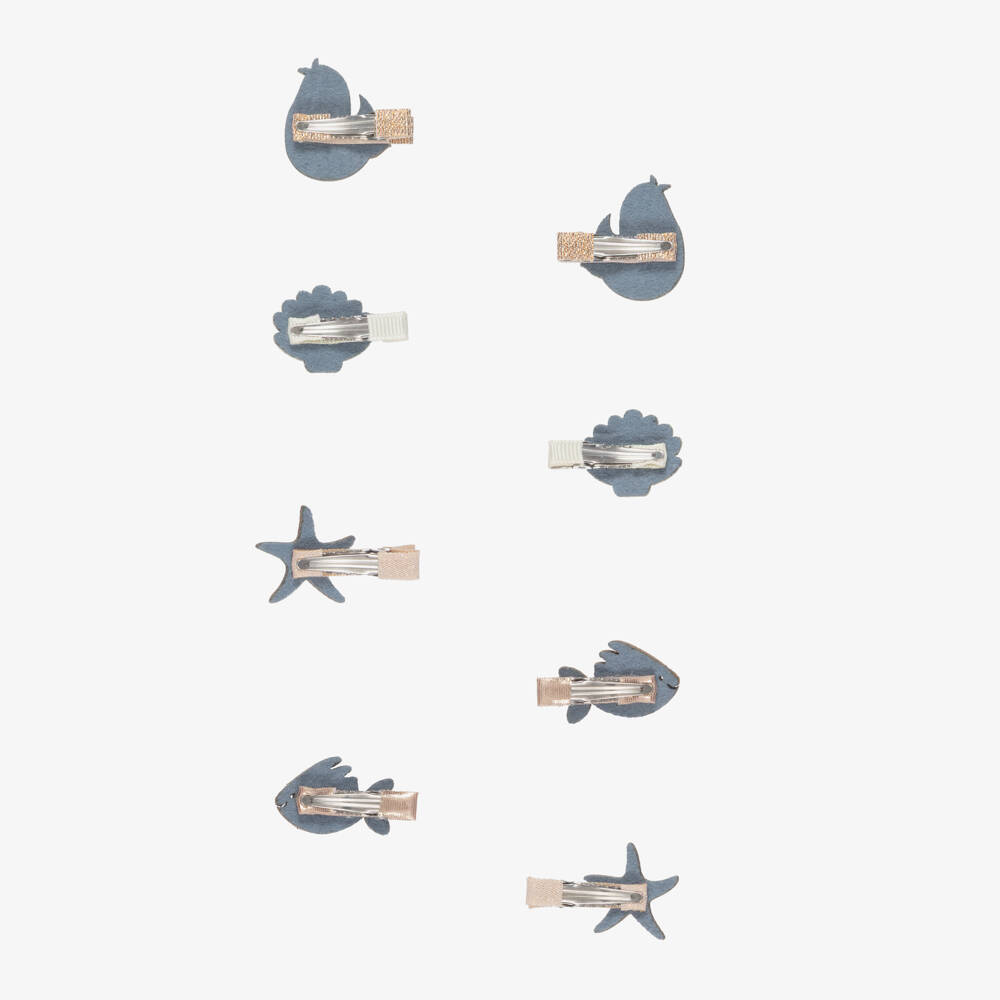 Mimi & Lula-Girls Gold Mermaid & Shells Mini Hair Clips (8 Pack) | Childrensalon