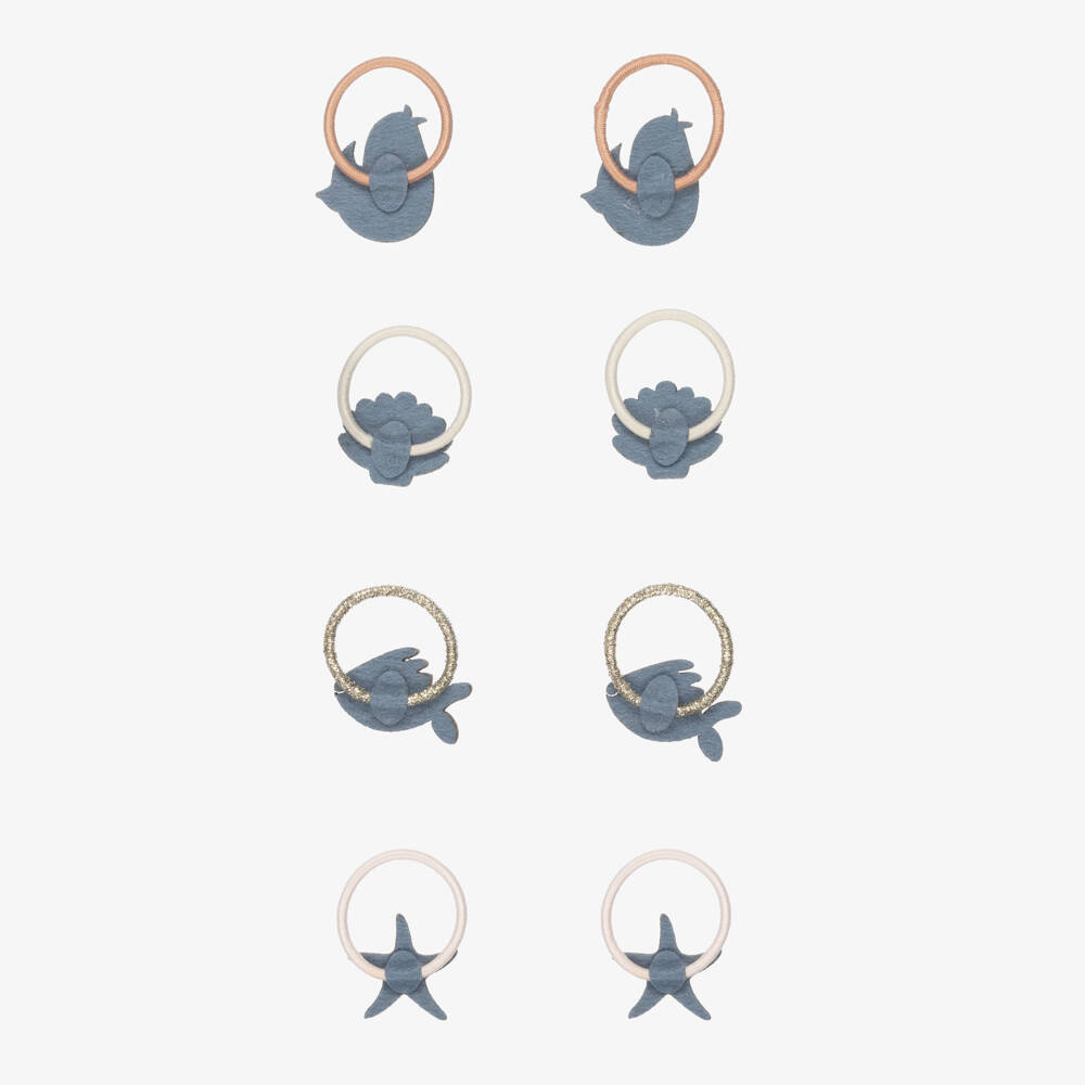 Mimi & Lula-Girls Gold Mermaid & Shells Mini Hair Elastics (8 Pack) | Childrensalon