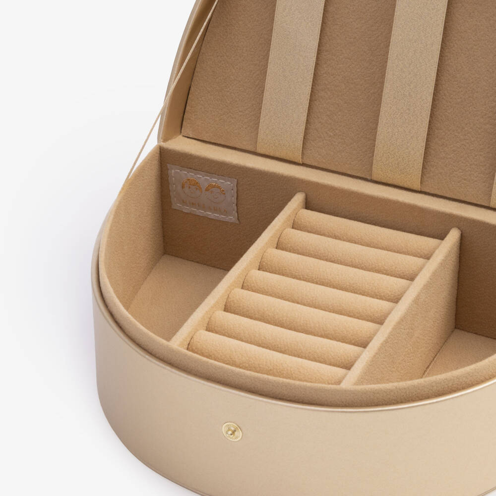 Mimi & Lula-Girls Gold Rainbow Jewellery Box (21cm) | Childrensalon