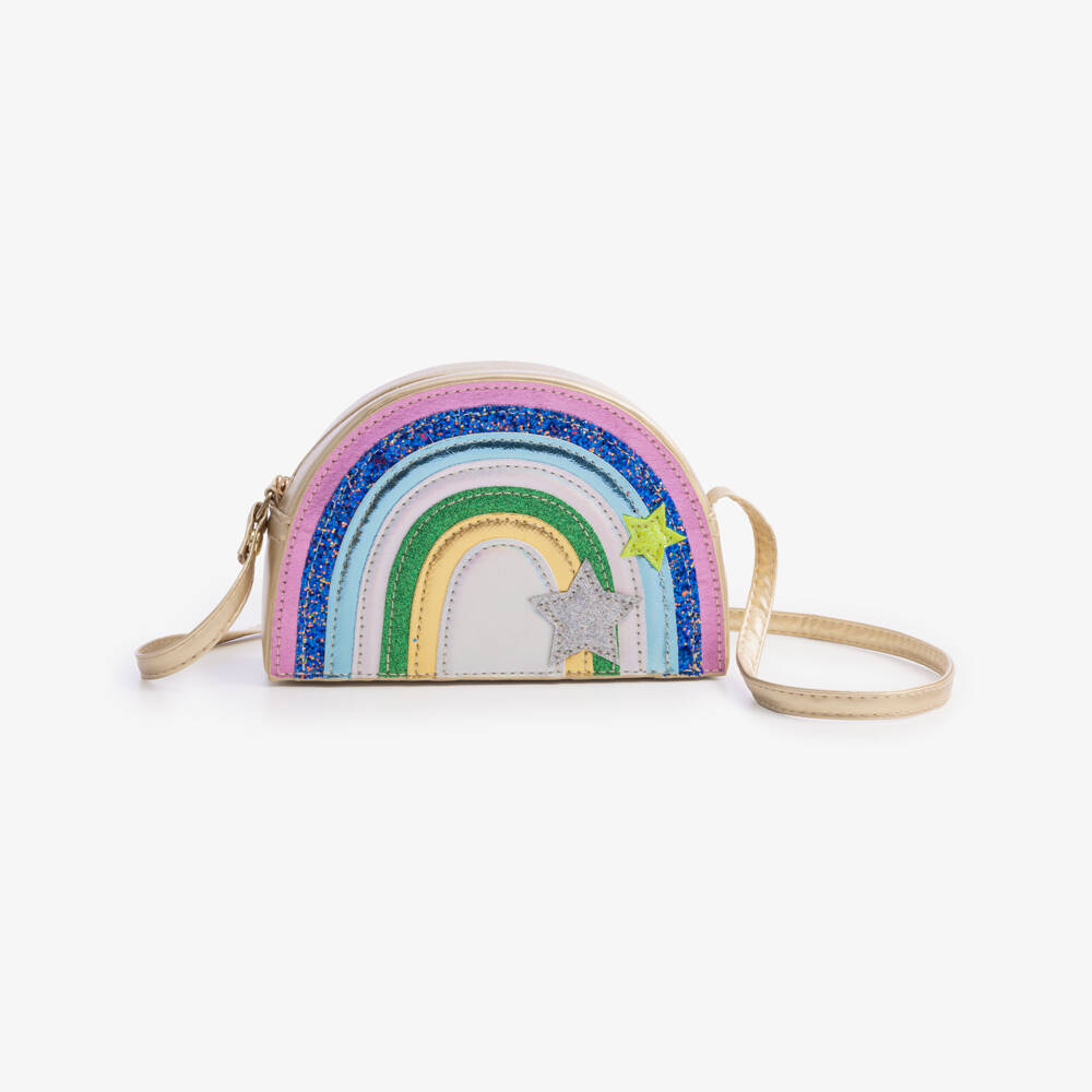 Mimi & Lula-Girls Gold Rainbow Shoulder Bag (17cm) | Childrensalon