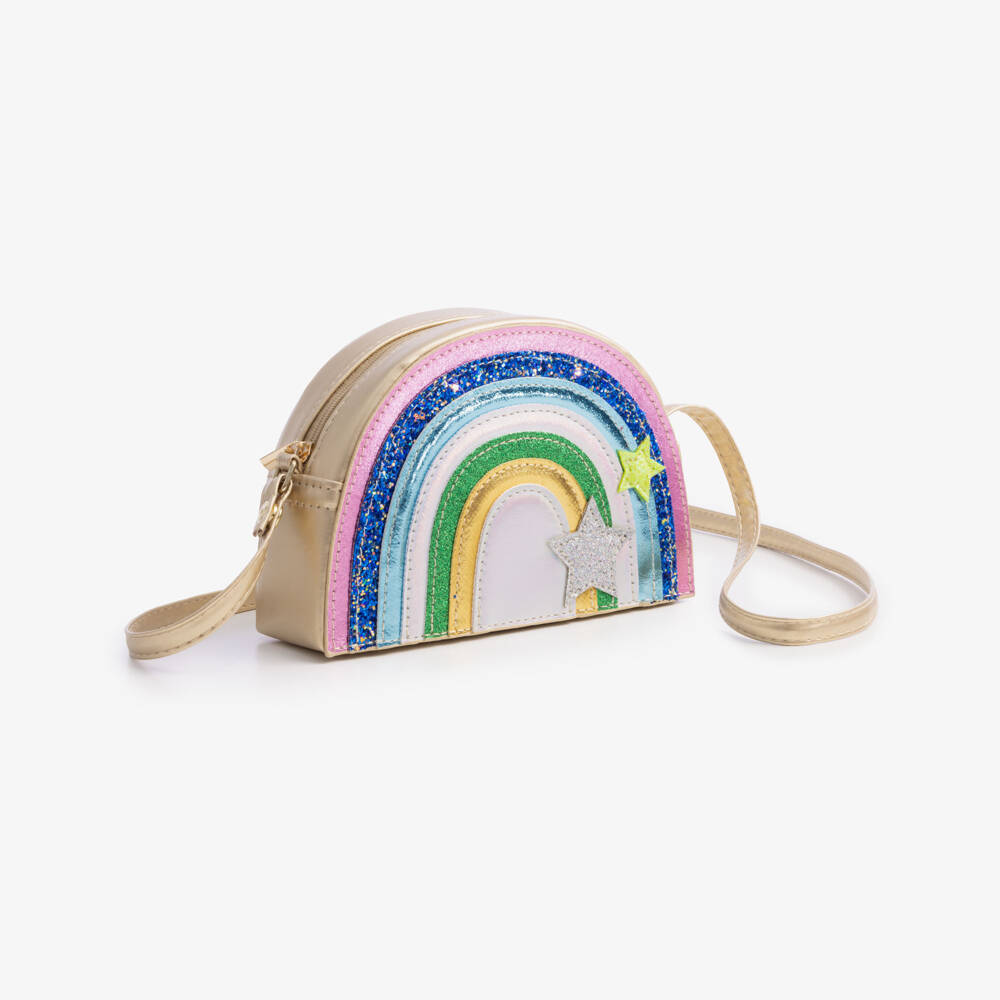 Mimi & Lula-Girls Gold Rainbow Shoulder Bag (17cm) | Childrensalon