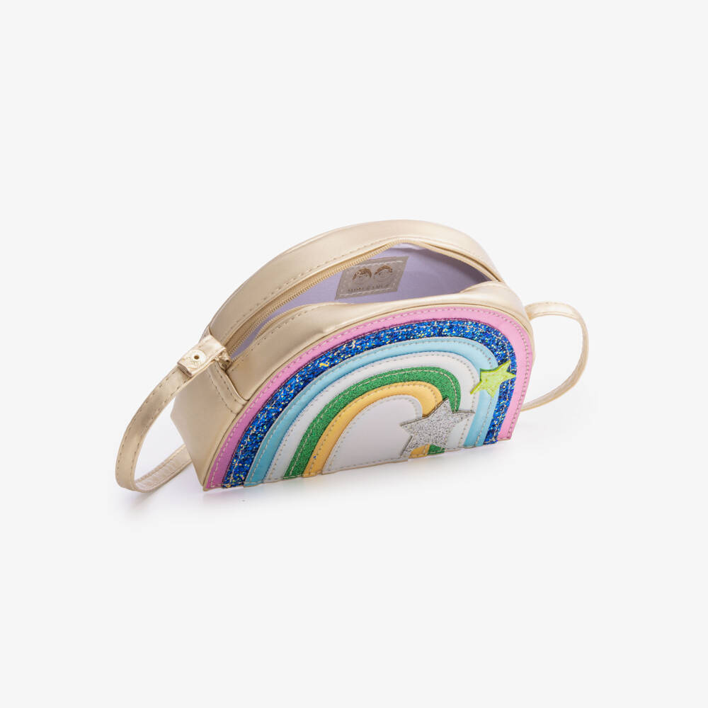 Mimi & Lula-Girls Gold Rainbow Shoulder Bag (17cm) | Childrensalon