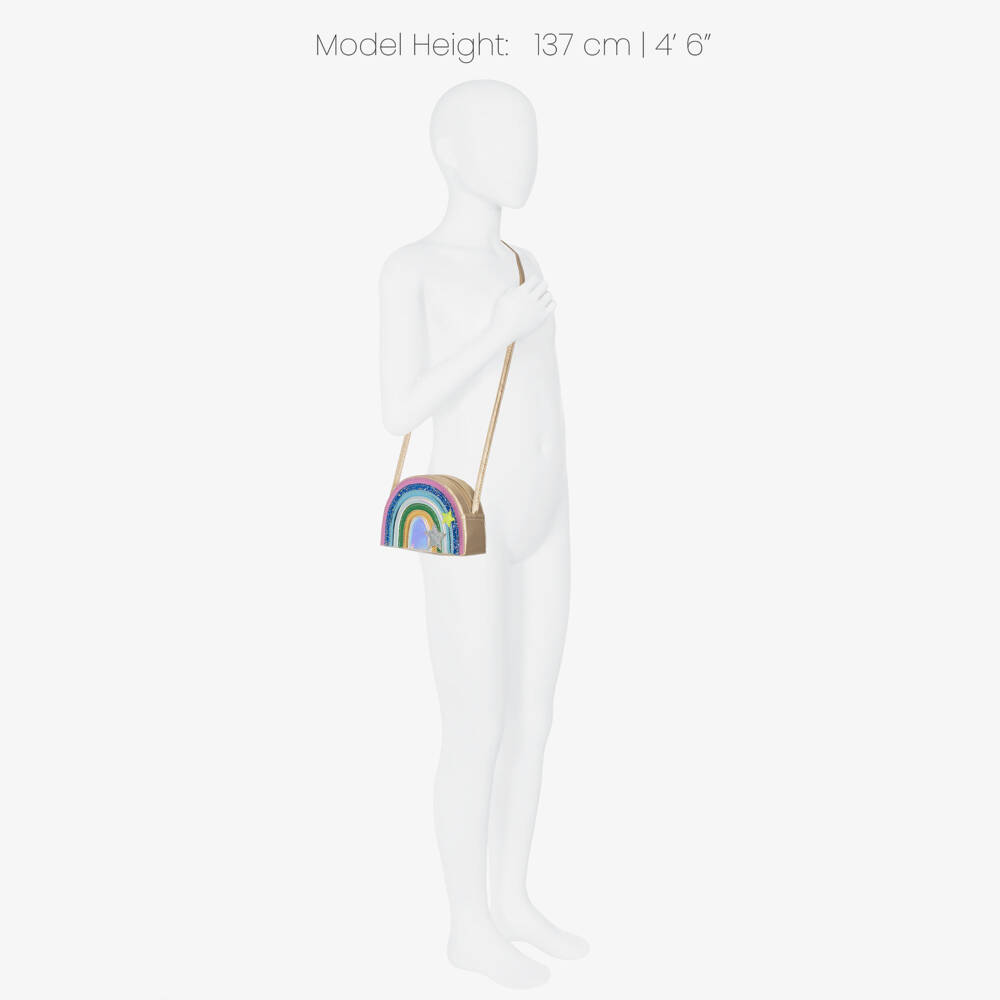 Mimi & Lula-Girls Gold Rainbow Shoulder Bag (17cm) | Childrensalon