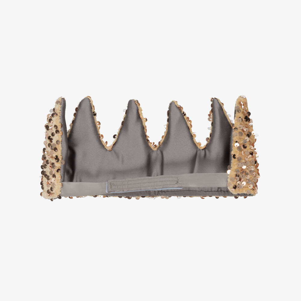 Mimi & Lula-Girls Gold Sequin Embellished Crown | Childrensalon