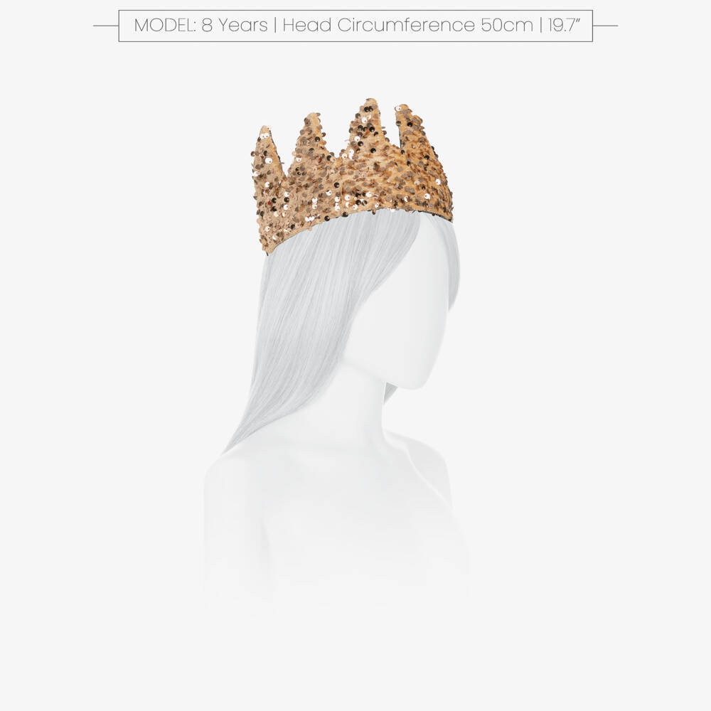 Mimi & Lula-Girls Gold Sequin Embellished Crown | Childrensalon