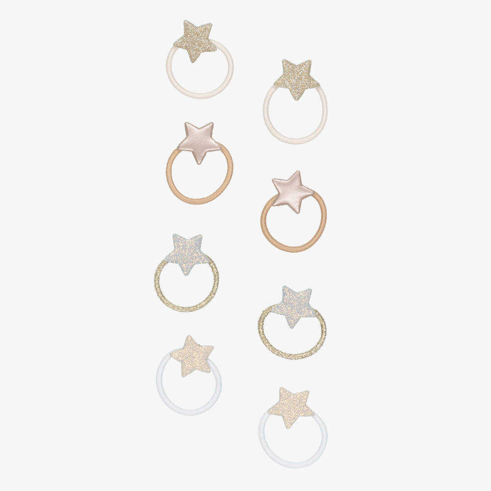 Mimi & Lula-Girls Gold Star Hair Elastics (8 Pack) | Childrensalon