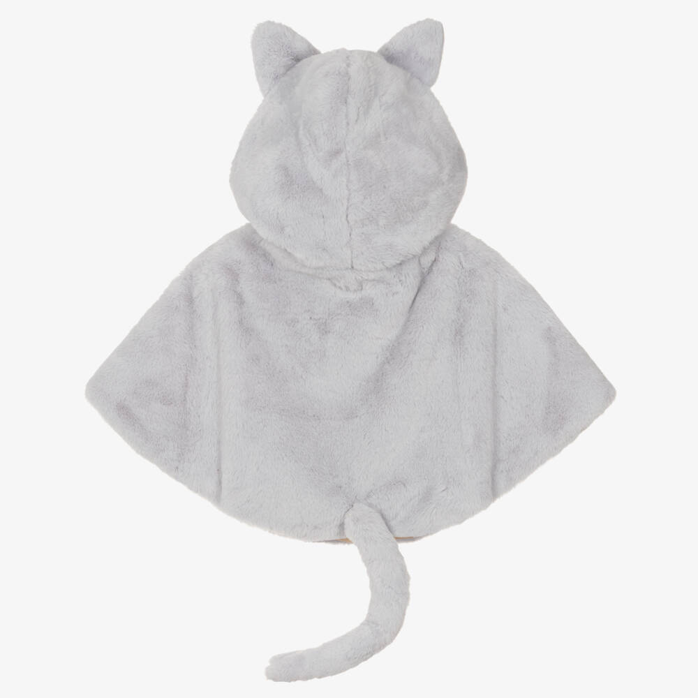 Mimi & Lula-Girls Grey Faux Fur Cat Cape | Childrensalon