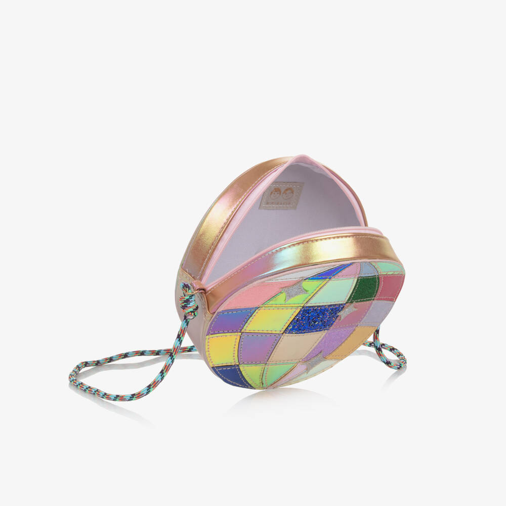 Mimi & Lula-حقيبة كتف على شكل كرة ديسكو لون زهري للبنات (17 سم) | Childrensalon