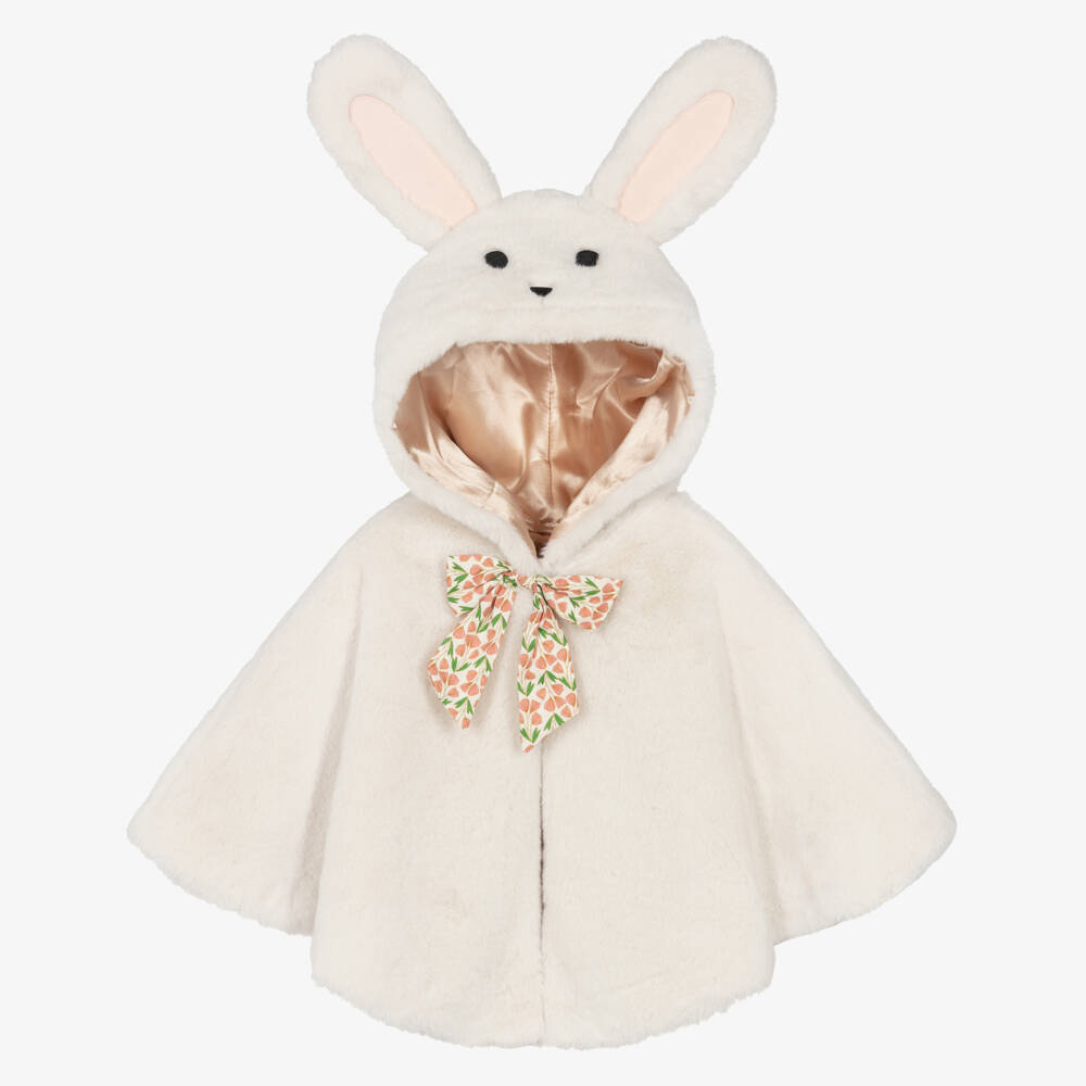 Mimi & Lula-Girls Ivory Faux Fur Bunny Cape | Childrensalon