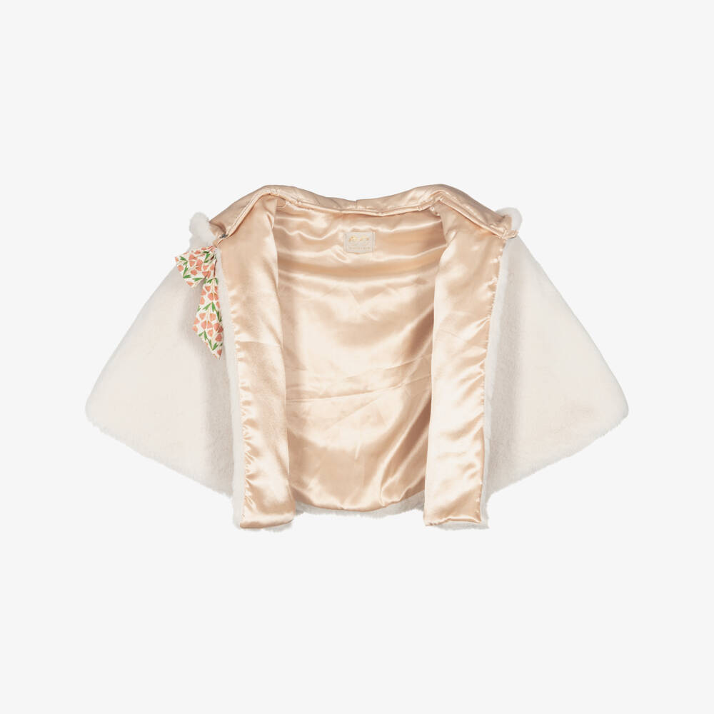 Mimi & Lula-Girls Ivory Faux Fur Bunny Cape | Childrensalon