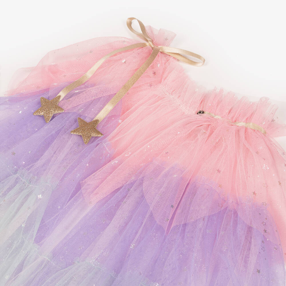 Mimi & Lula-Girls Lilac Purple Tiered Tulle Cape | Childrensalon