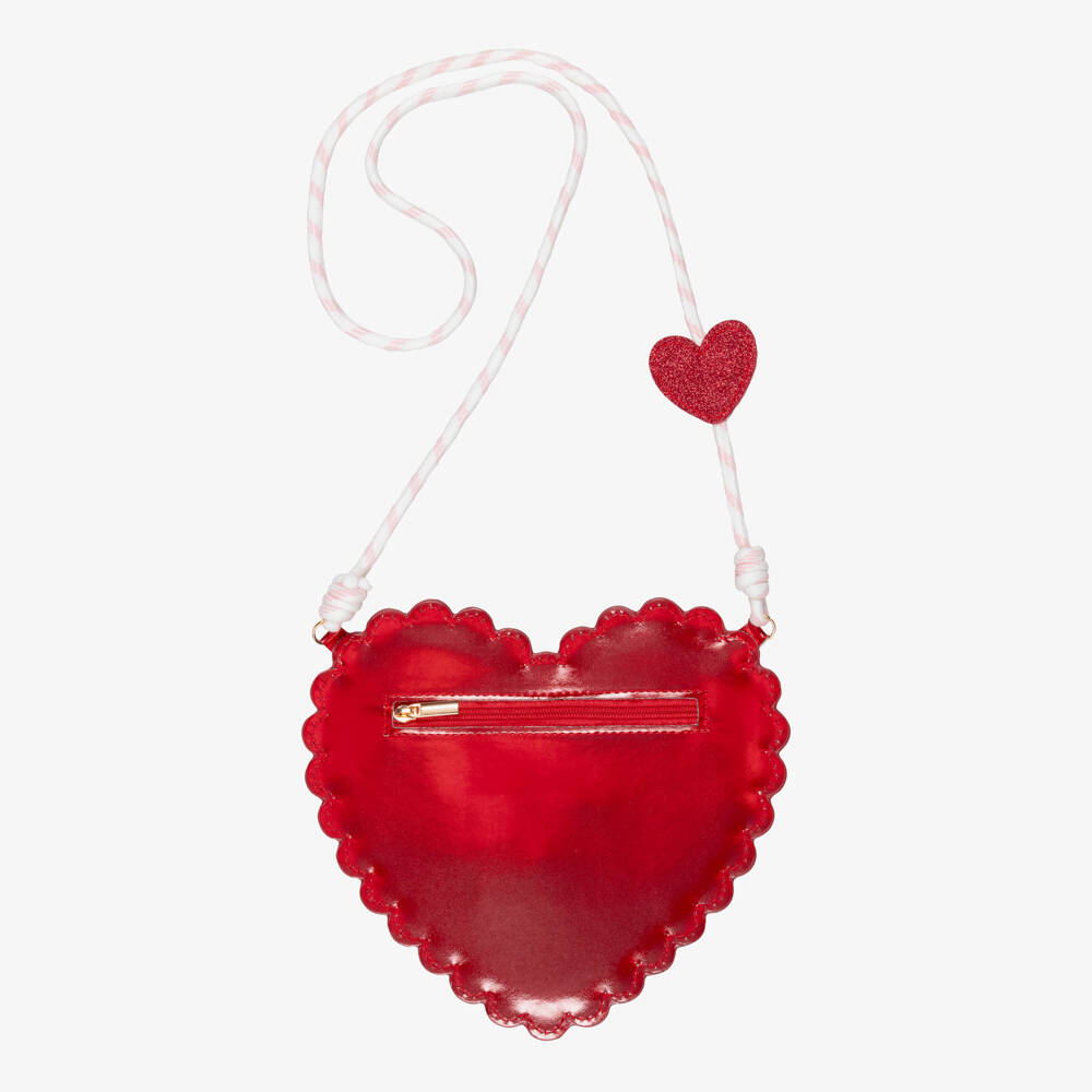 Mimi & Lula-Girls Metallic Red Heart Shoulder Bag (17cm) | Childrensalon