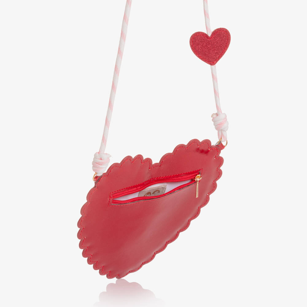 Mimi & Lula-Girls Metallic Red Heart Shoulder Bag (17cm) | Childrensalon
