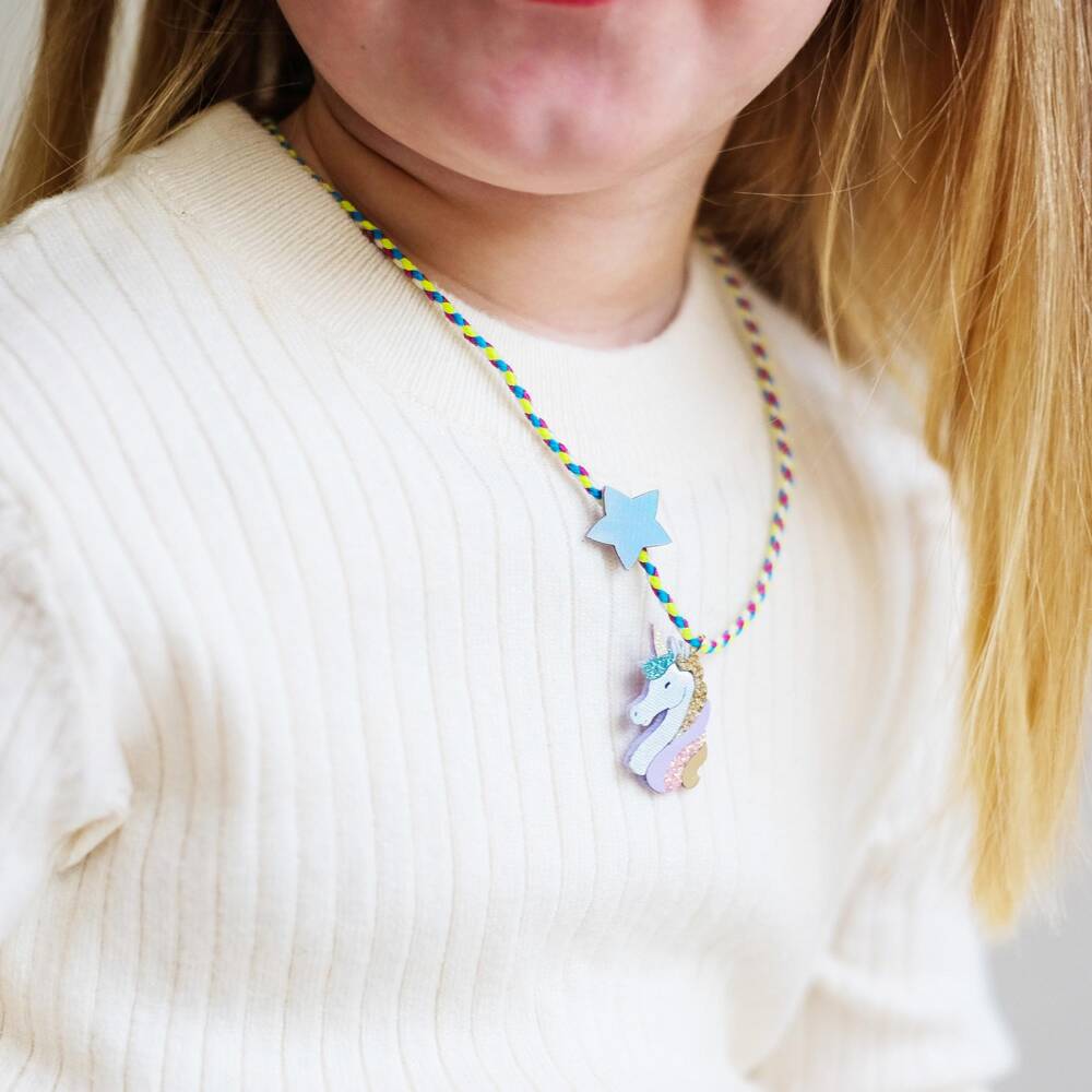Mimi & Lula-Girls Multicolour Braided Unicorn Jewellery Set | Childrensalon