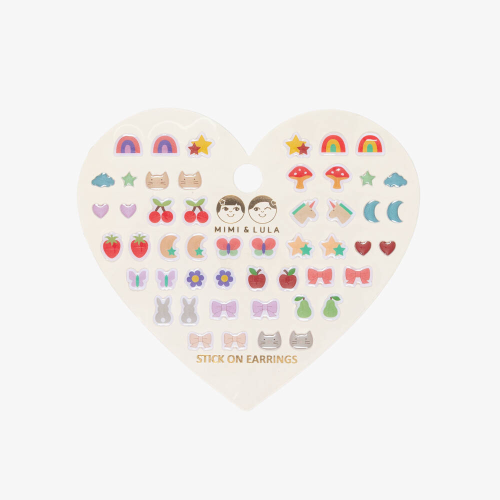 Mimi & Lula-Girls Multicolour Novelty Stick On Earring Set | Childrensalon