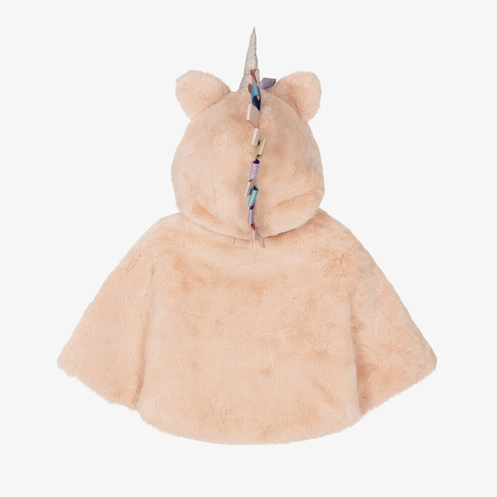 Mimi & Lula-Плащ единорога из кремового искусственного меха для девочек | Childrensalon