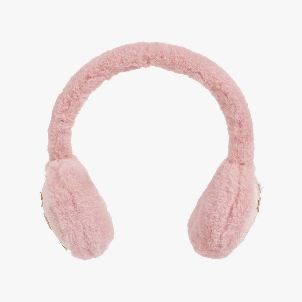 Mimi & Lula-Girls Pale Pink Fluffy Unicorn Earmuffs | Childrensalon
