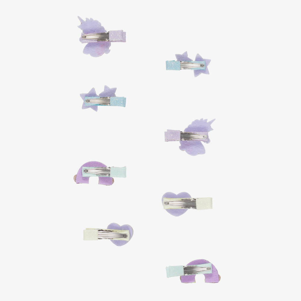 Mimi & Lula-Girls Pastel Coloured Unicorn Mini Hair Clips (8 Pack) | Childrensalon