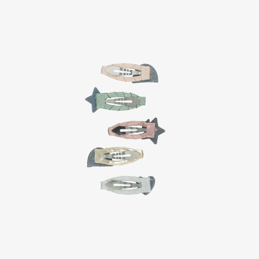 Mimi & Lula-Girls Pastel Rainbow & Star Hair Clips (5 pack) | Childrensalon