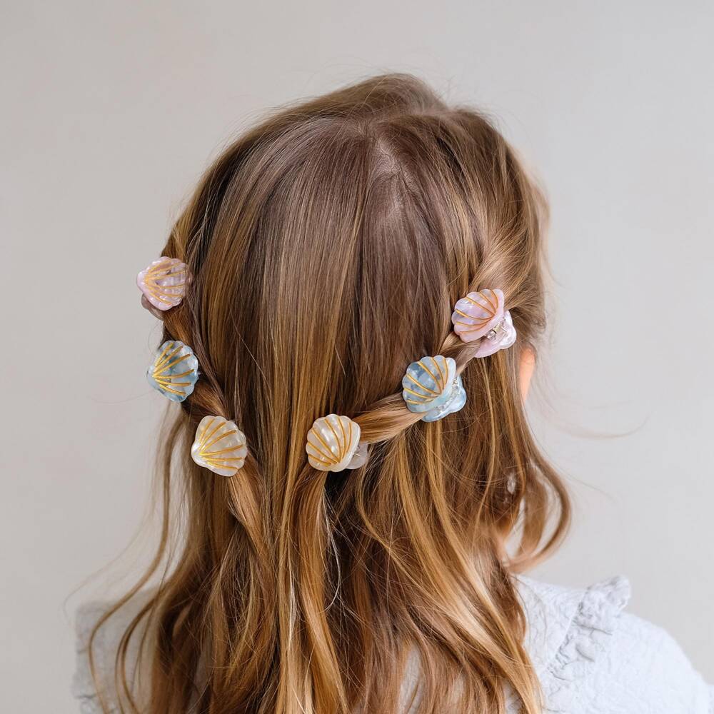 Mimi & Lula-Girls Pearlescent Shell Mini Claw Hair Clips (6 Pack) | Childrensalon