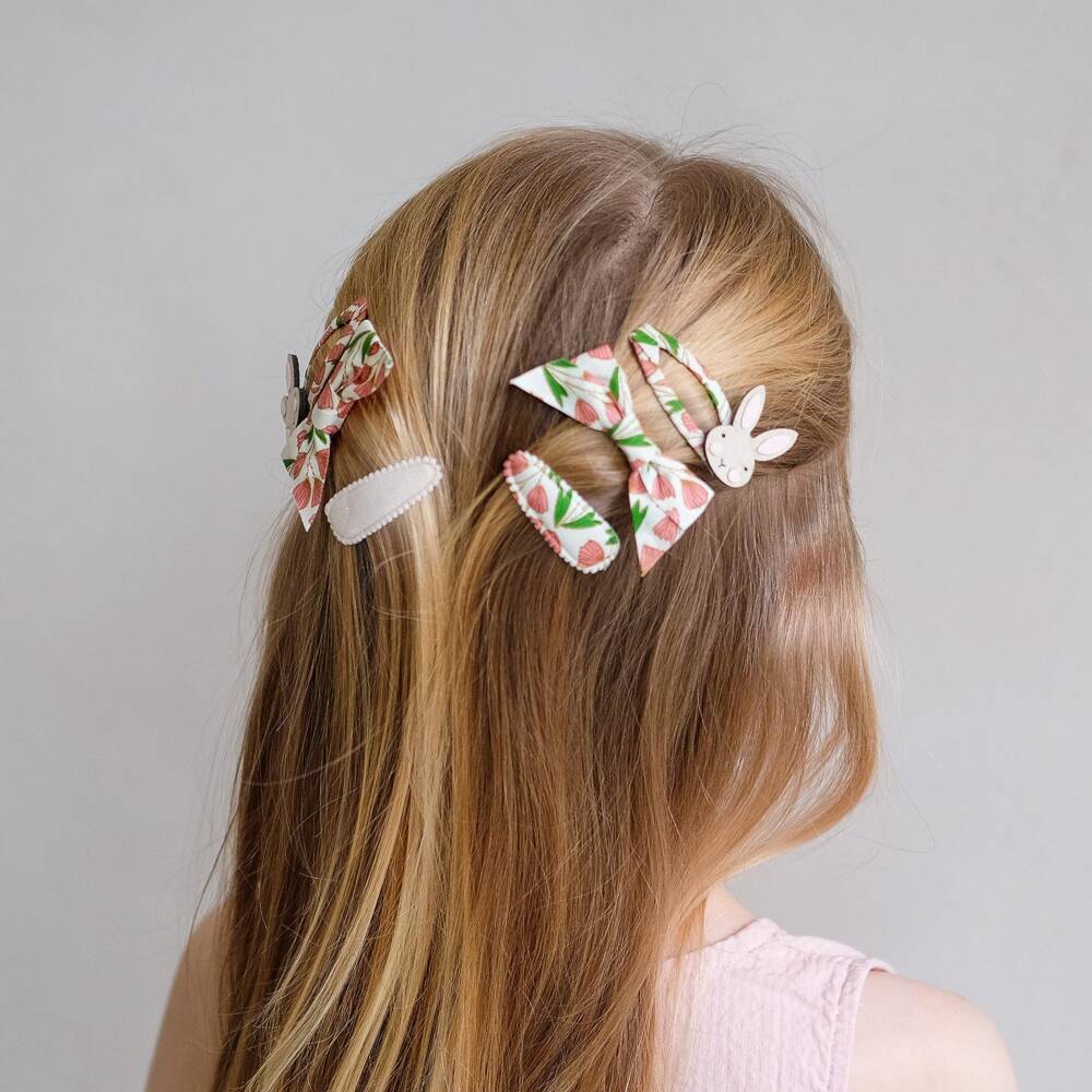 Mimi & Lula-Girls Pink & Beige Easter Bunny Hair Accessories Set | Childrensalon