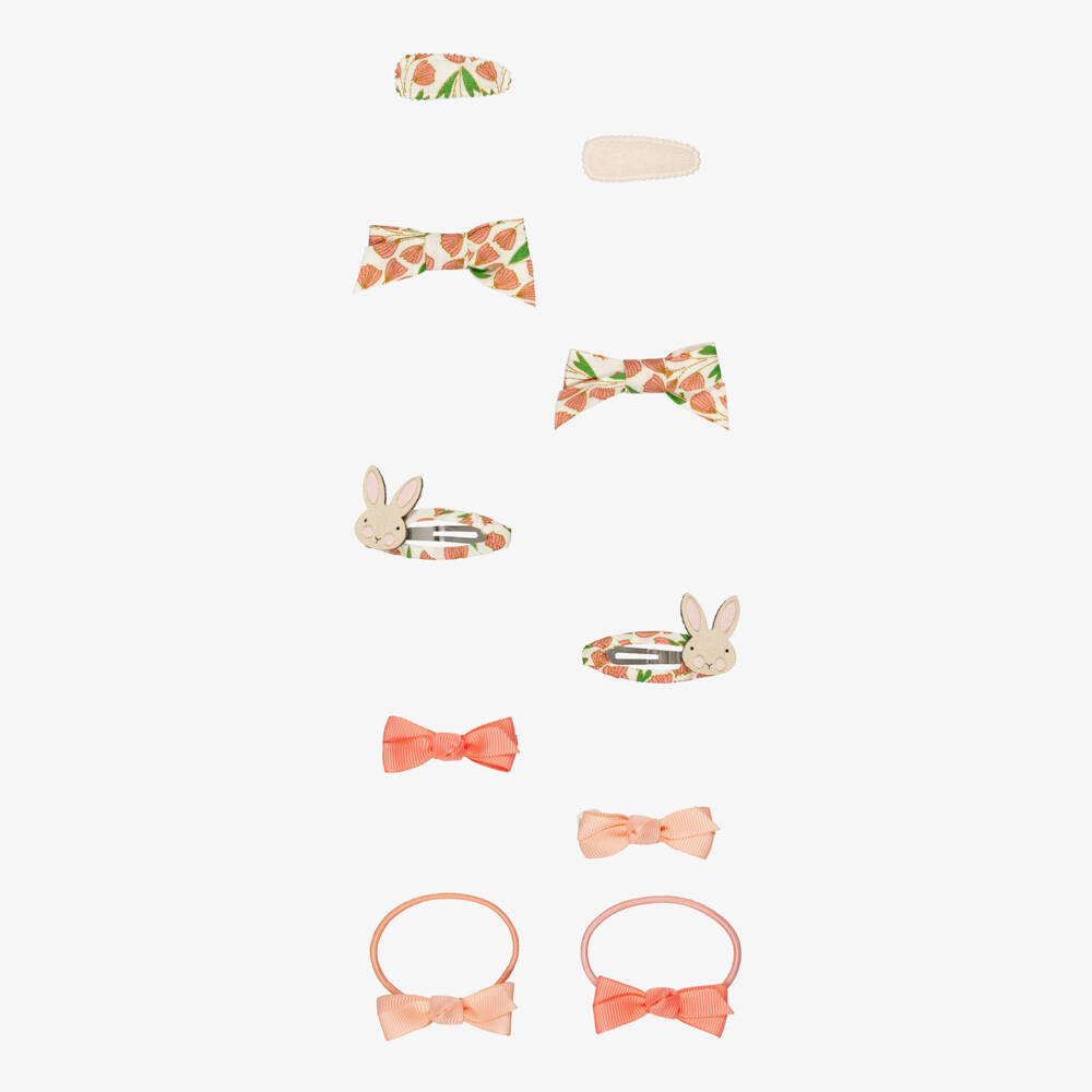 Mimi & Lula-Girls Pink & Beige Easter Bunny Hair Accessories Set | Childrensalon