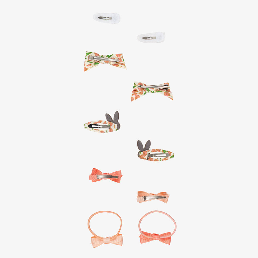 Mimi & Lula-Girls Pink & Beige Easter Bunny Hair Accessories Set | Childrensalon