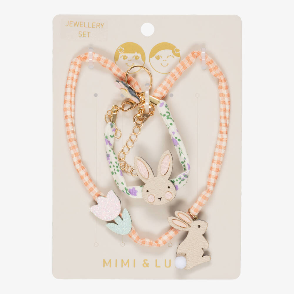 Mimi & Lula-Girls Pink Bunny Themed Jewellery Set | Childrensalon