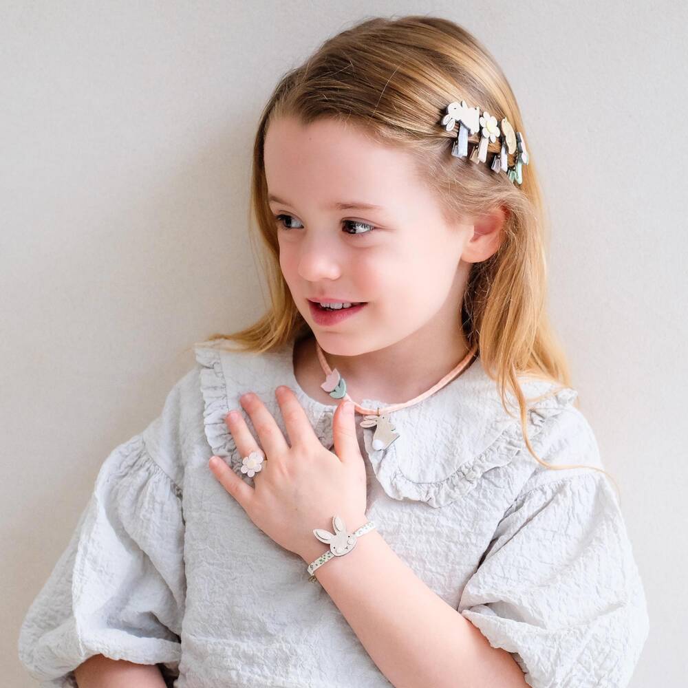 Mimi & Lula-Girls Pink Bunny Themed Jewellery Set | Childrensalon