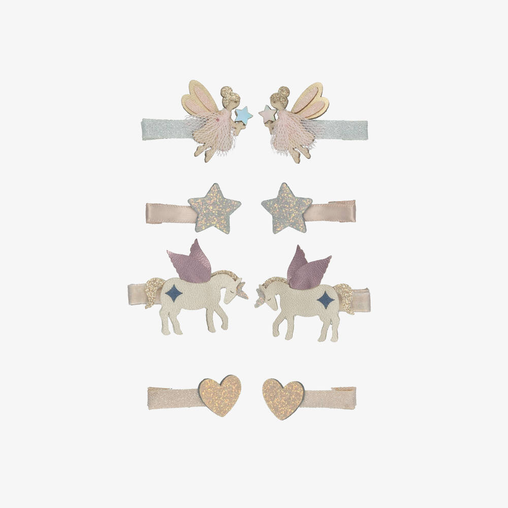 Mimi & Lula-Girls Pink Fairy & Unicorn Mini Hair Clips (8 Pack) | Childrensalon